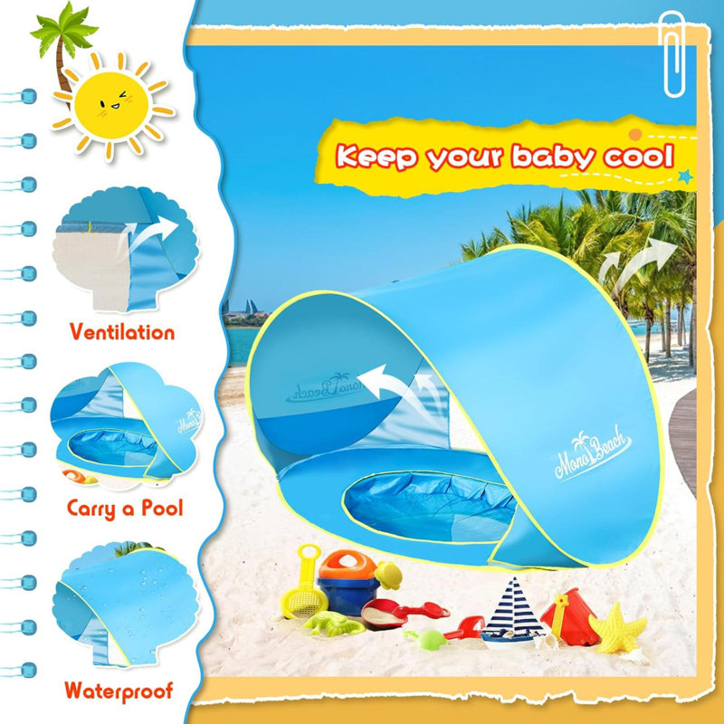 Tente de plage pour bébé avec jouets de sable pour plage