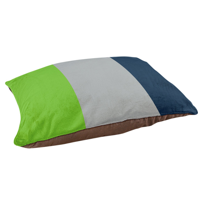 Coussin Atlanta, Grand (l 50 po x P 40 po x H 7 po), Green/Silver/Navy Blue