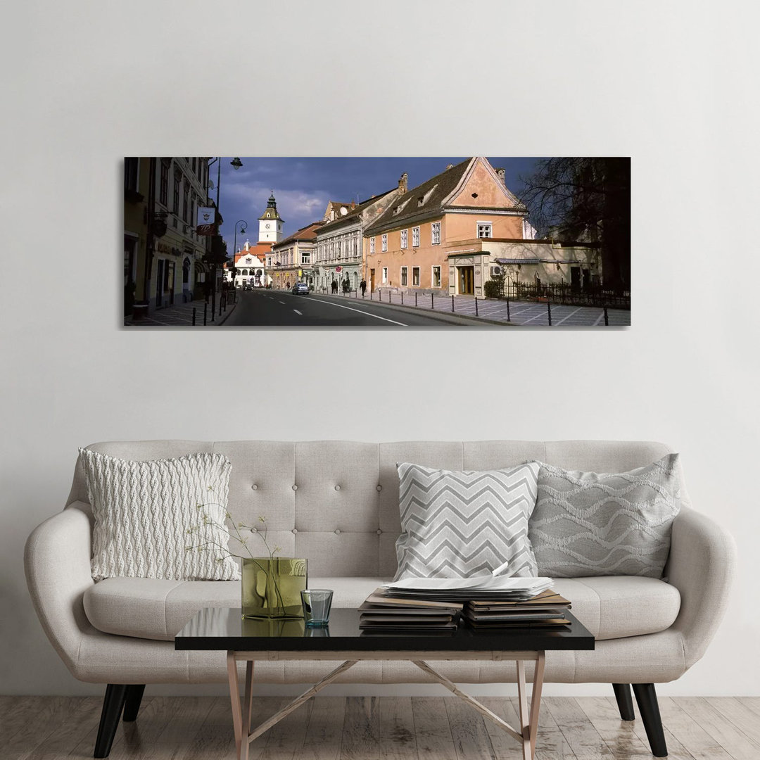 Church In A City, Black Church, Brasov, Transylvania, Romania - Wrapped Canvas Panoramic Print