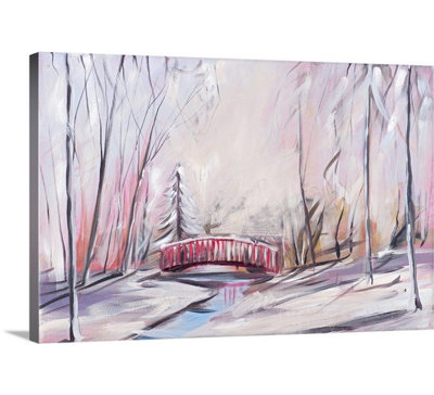Sagefield 'Red Bridge' by Circle Art Group Painting Print on Wrapped Canvas