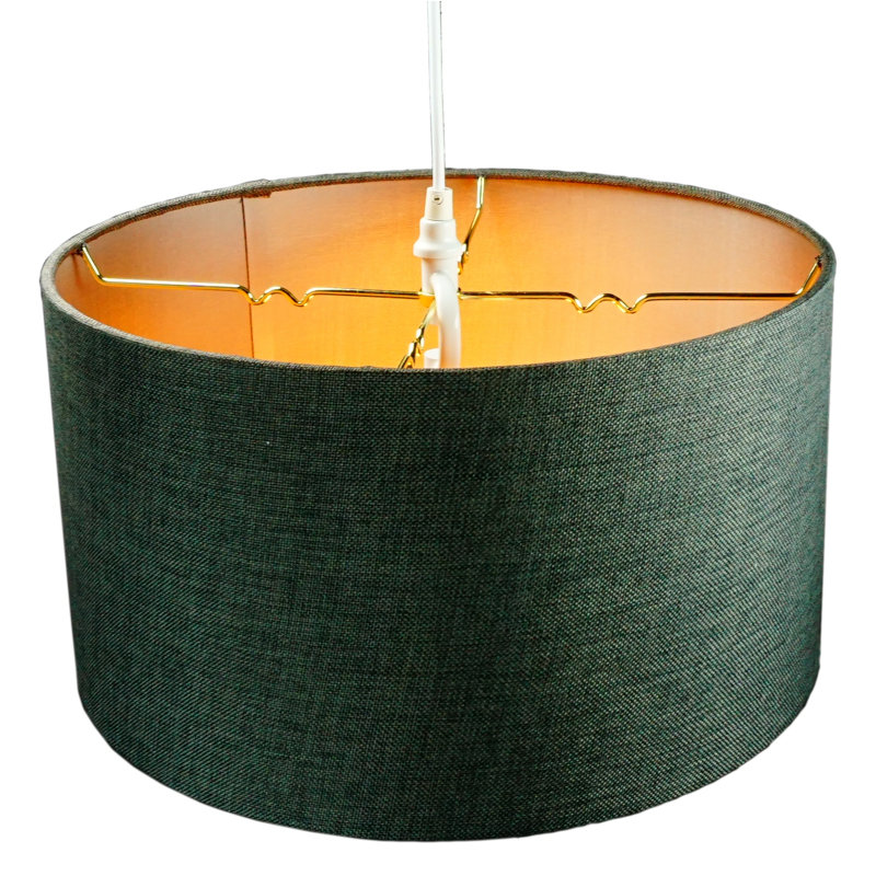 Luminaire tambour à tambour simple 1 lumières, Toile de jute gris granit
