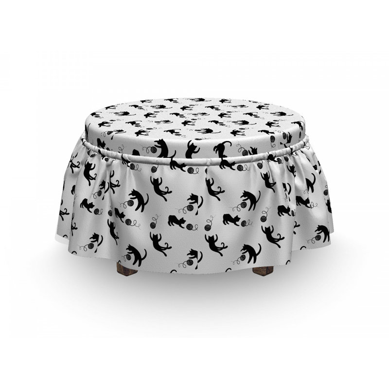 Ensemble de housse pour repose-pieds à coussins carrés 2 pièces chat