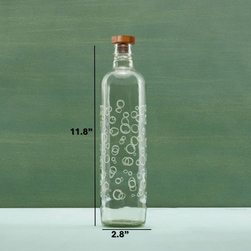 Bouteille d'eau en verre avec bouchon en bois | 750 ml
