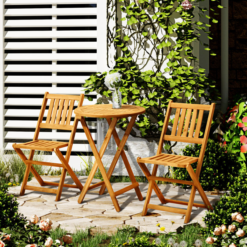 Outsunny 3-Piece Acacia Wood Bistro Set