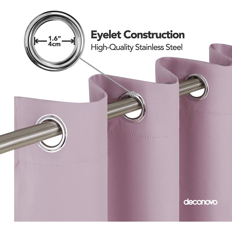 Blackout Door Curtain Pair, 229 W x 229 D cm, Pink