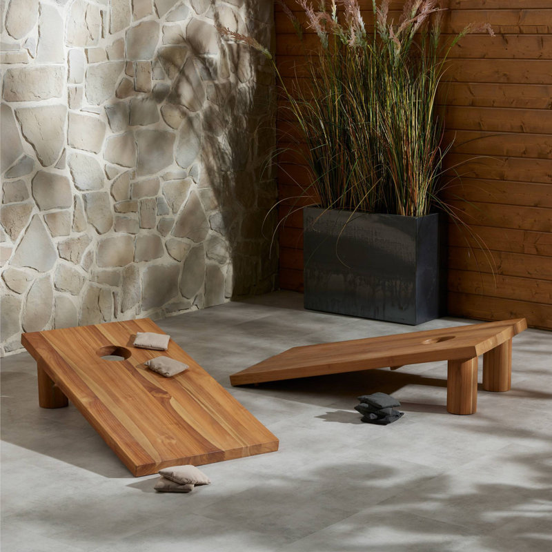 Outdoor Bag Toss Set-Aged Natural Teak