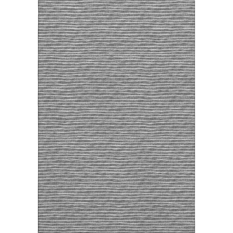 Tapis gris lavable à la machine de qualité supérieure AMF138, Rectangulaire 3 pi x 5 pi