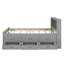 Lit plateforme double avec tête de lit, ports de chargement USB, lit gigogne et 3 tiroirs de rangement - gris-1180382735-1180382730
