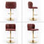 Tabourets de bar pivotants à hauteur de siège réglable, tabourets de bar rembourrés en polyuréthane moderne avec dossier complet capitonné, pour un pub à domicile et un îlot de cuisine-529622488