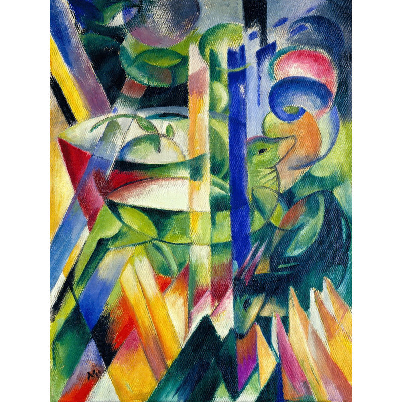 3AA6302 The Little Mountain Goats by Franz Marc - Wrapped Canvas Print, 100cm H x 70cm W x 4cm D