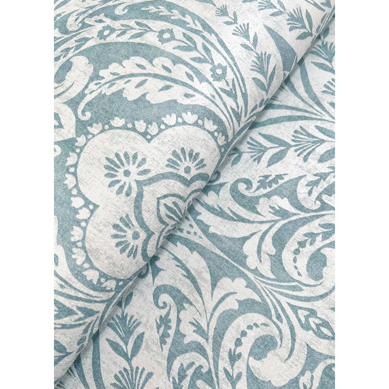 Berkshire Butter Damask Wallpaper, Blue