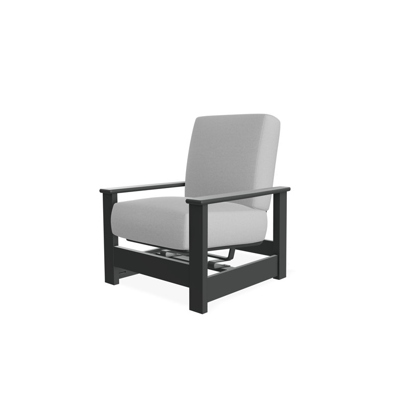 Leeward Marine Grade Polymer Deep Seating Cushion Arm Chair with Hidden Motion, Dazzle, Beachwood