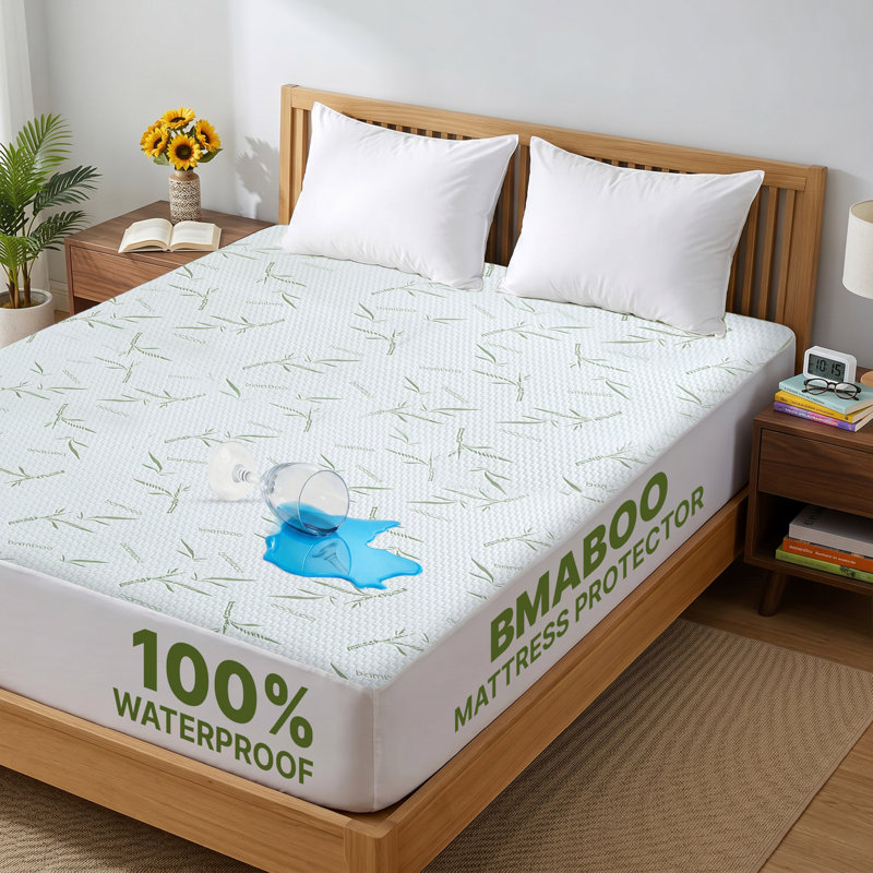 Beddora King Waterproof Bamboo Mattress Protector – Cooling Breathable Rayon from Bamboo Mattress Cover, Deep Pocket 21” Fitted Mattress Protector, Hypoallergenic Noiseless Bed Cover