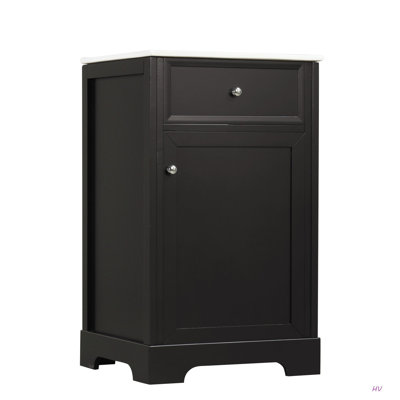 20" Bathroom Vanity With Sink, Bathroom Cabinet With Soft Closing Door, Storage Rack And Adjustable Shelve
