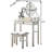Charming Gold Makeup Vanity Table And Stool, 3 Drawers, Adjustable Mirror Intriguing With Drawer Storage,-958467035