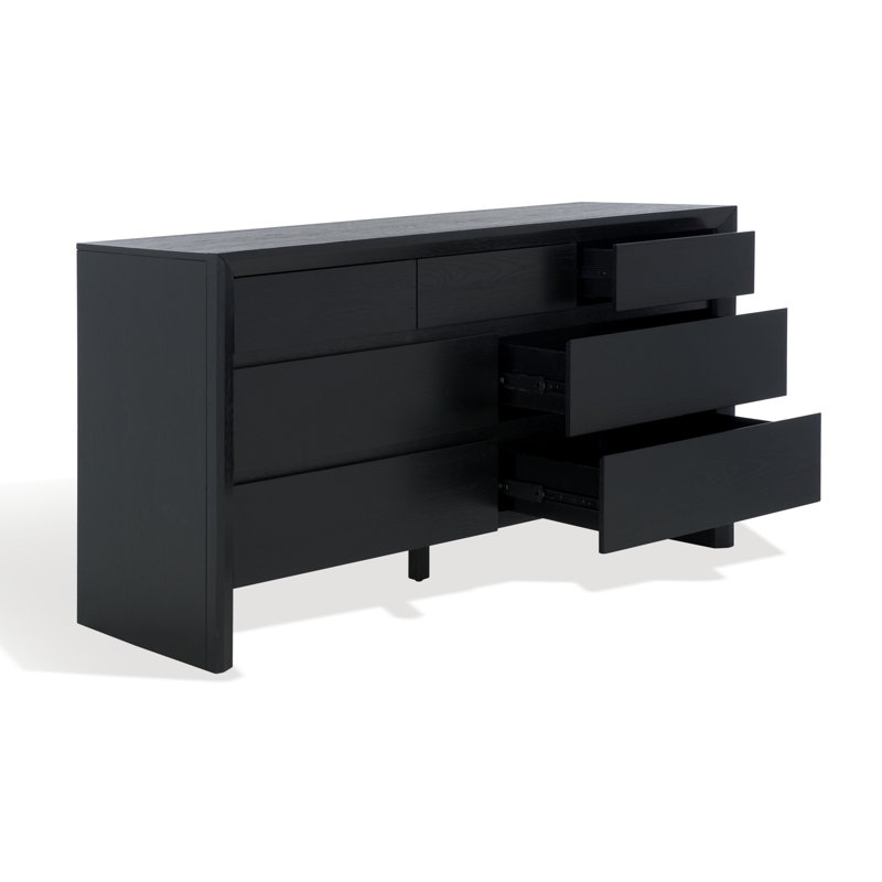 Commode 7 tiroirs Wyat, Noir