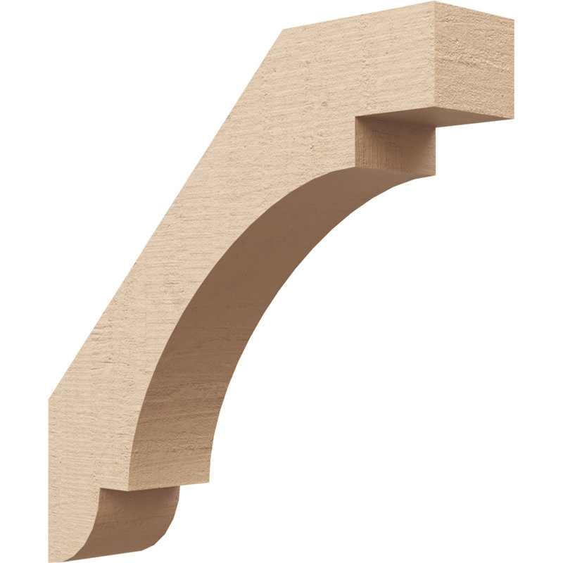 Timberthane Rough Cedar Faux Wood Aspen Knee Brace, 3"W x 14"D x 14"H, Primed Tan, 14" H x 3" W x 14" D