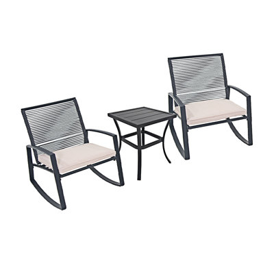 2-Person Outdoor Patio Bistro Rocking Conversation Set