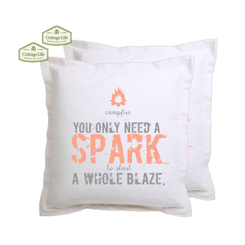 Toile Cotton Throw Pillow