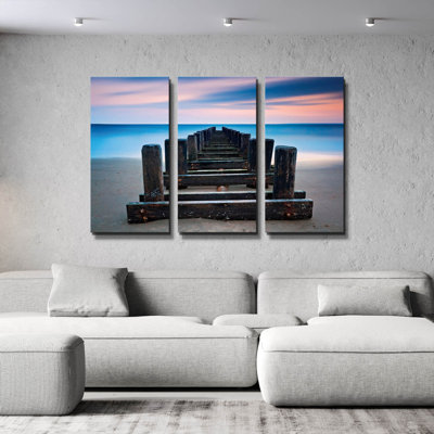 'Coney Island Pier' By Kathrine Gendreau Triptych Wall Art, 60" x 40"
