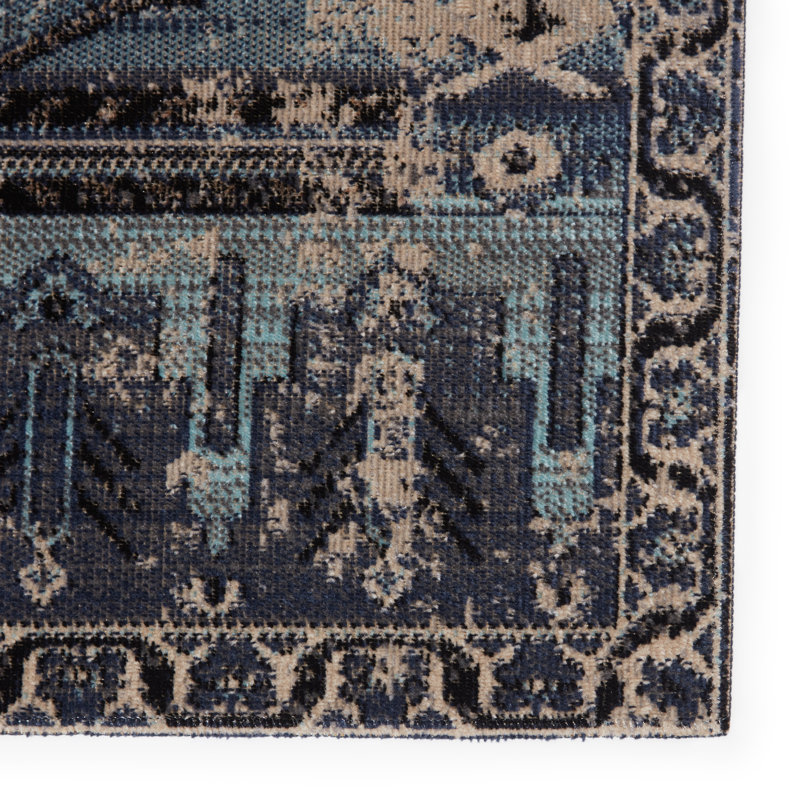 Jaipur Living Cicero Indoor/ Outdoor Medallion Blue/ Gray Runner Rug (2'6"X8'), Runner 2'6" x 8'
