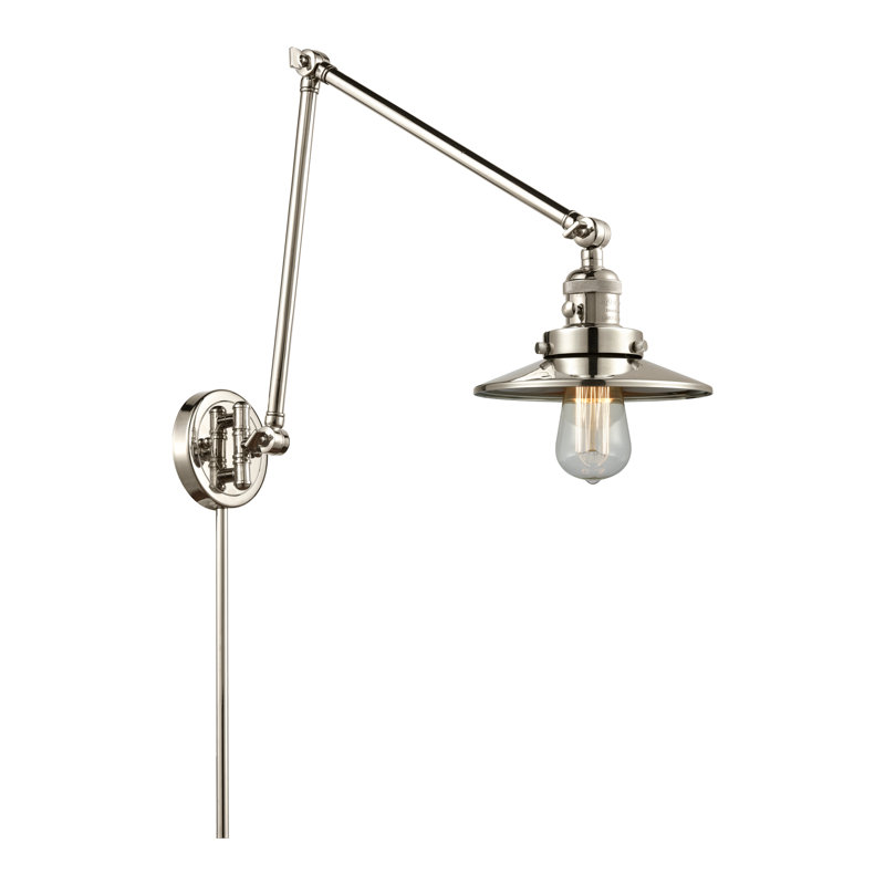 Lampe murale avec bras pivotant double 1 lumière Gault, Nickel poli, Nickel poli, Ampoule DEL 6 watts Vinage
