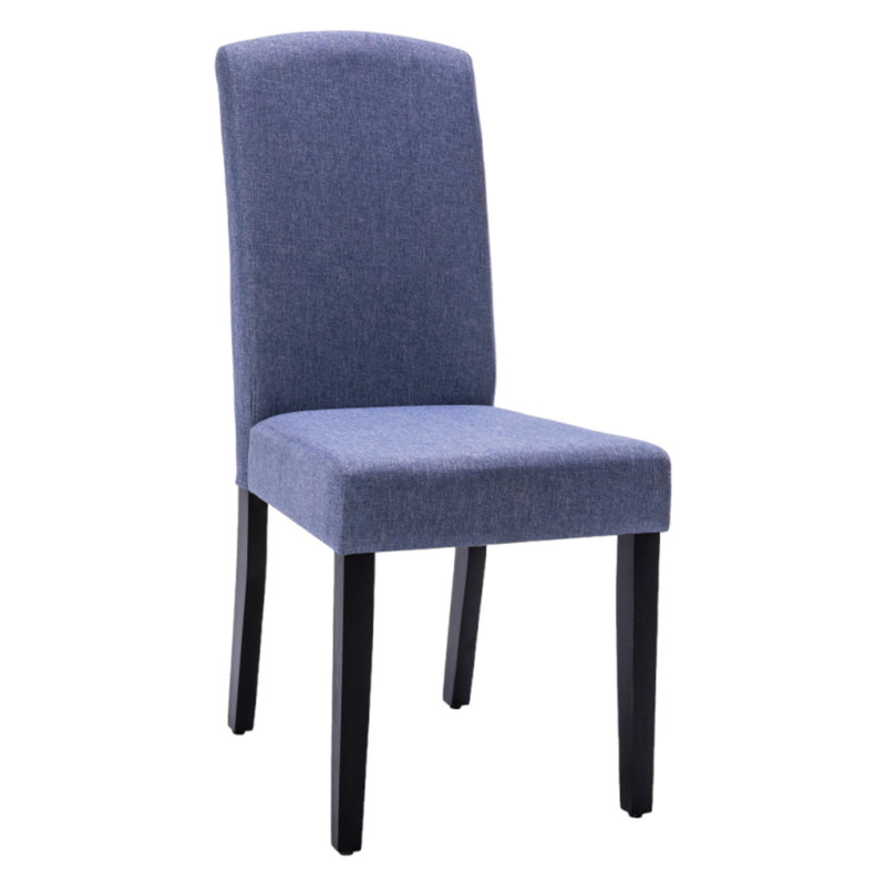 Ensemble de deux chaises Parsons rembourrées en polyester bleu marine et noires