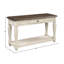 Console antique blanche et brune avec rangement