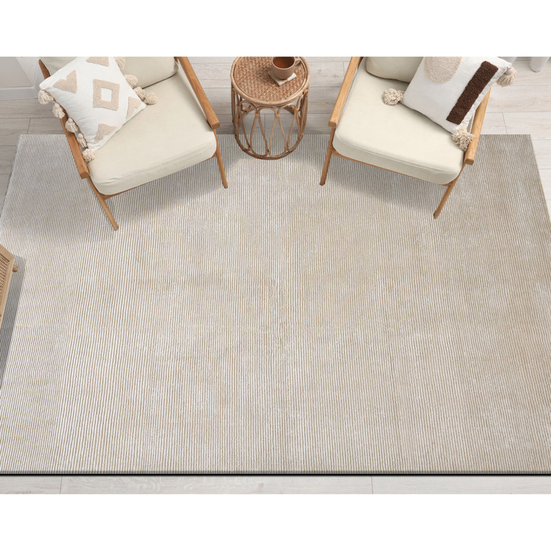 Area Rug in Ivory/Gray, Rectangle 9' x 12', Beige