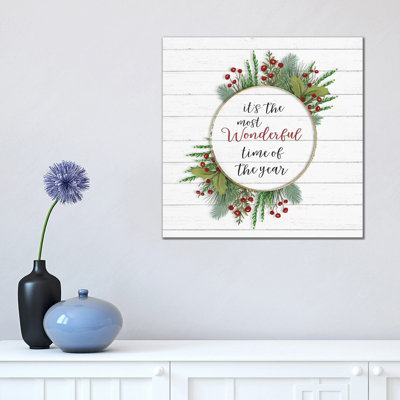 Cozy Christmas Wreath II by Hartworks - Wrapped Canvas Print