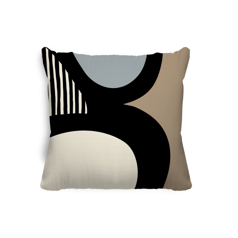 Lara Abstract Outdoor Reversible, 15" x 15", Gray/Off White