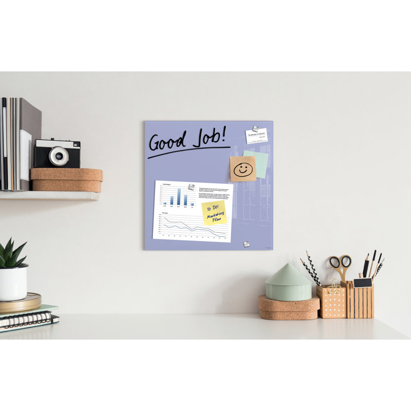 Artverum Wall Mounted Glass Board, Lavender, 48cm H x 48cm W x 48cm L