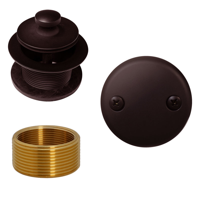 Twist & Close Bathtub Drain Trim with 2-Hole Faceplate and Adapter Bushing, Oil Rubbed Bronze