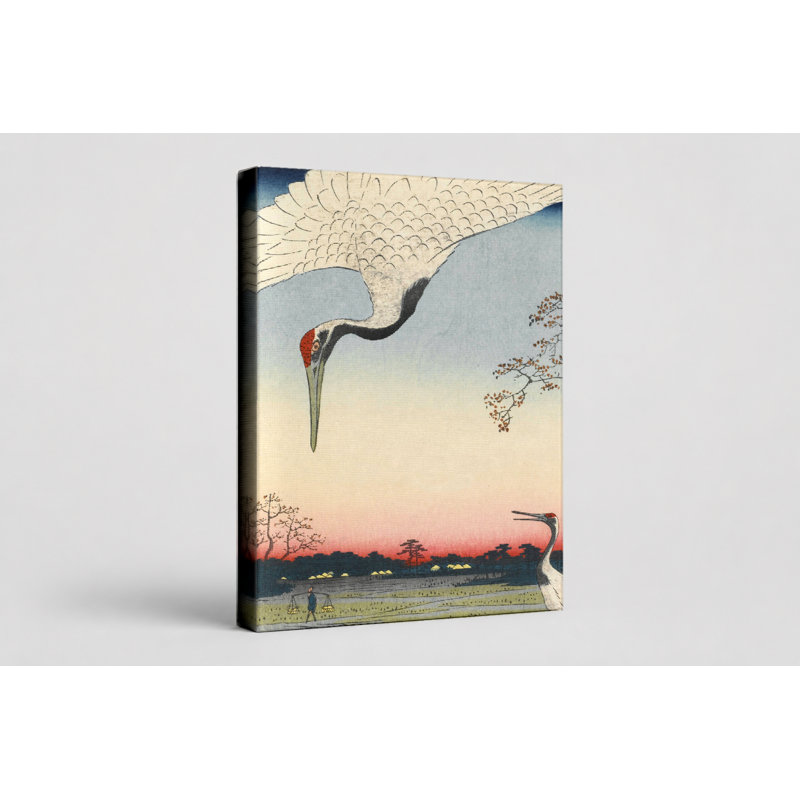 Art mural sur toile, province de Mikawa, Yatsuhashi (1853), 24" W x 36" H