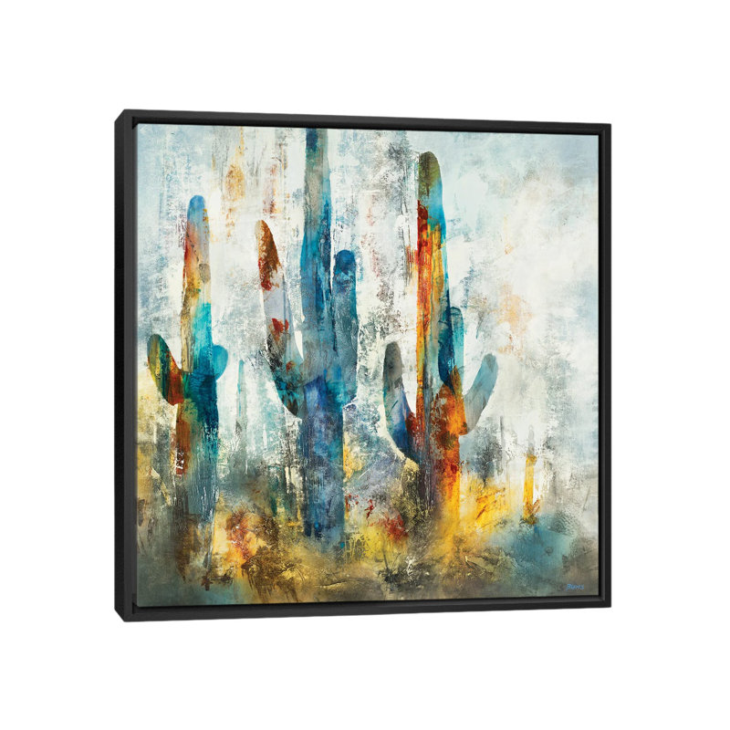 «Saguaro Forest» encadré par Scott Brems, Toile avec cadre flottant noir, H 12 po x l 12 po x P 1,5 po, Non