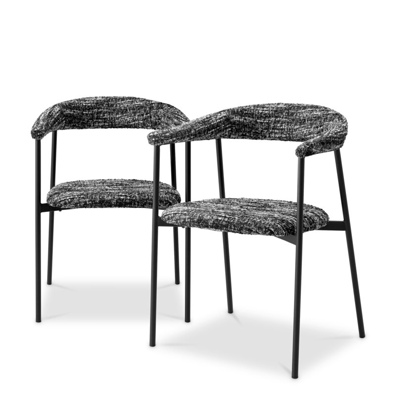Julio Upholstered Arm Chair, Boucle Sonata Black