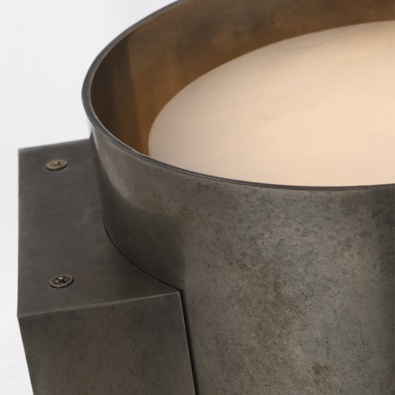 Anne-Marie Barton Armise 18" Sconce with Alabaster, 14" H x 7" W x 7.75" D, Mottled Pewter