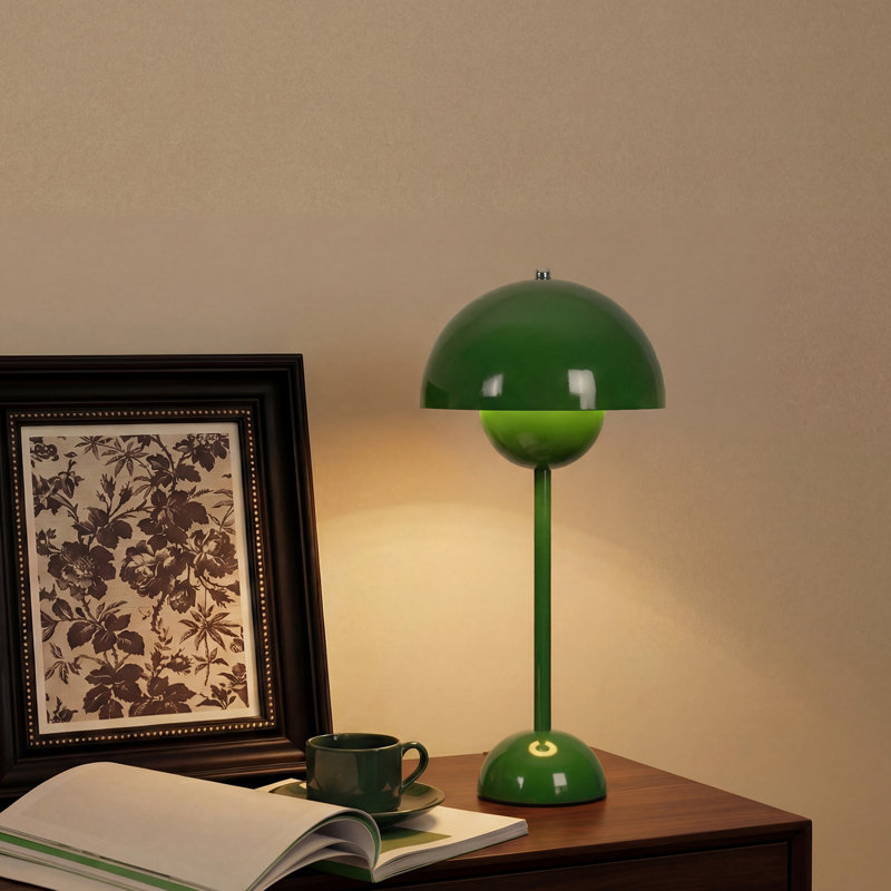 Brunilde Adjustable Metal Table Lamp, Green, Green