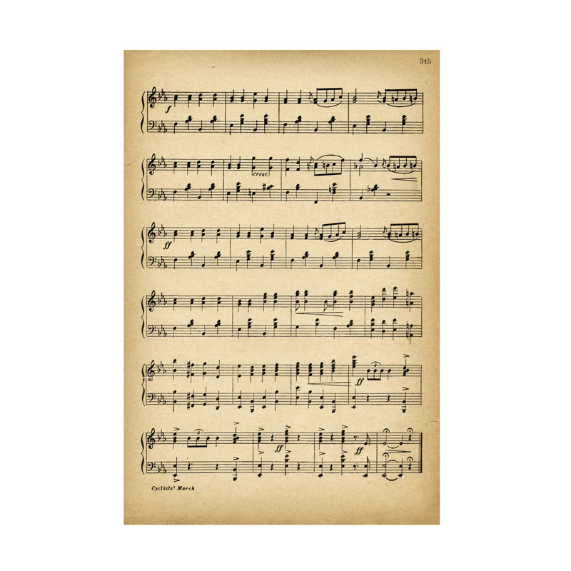 Marcus Jules, notes de musique 4, art sur toile, H 12 po x l 19 po
