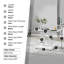 Eubanks Double Pedestal High Gloss Dining Table Set with 4 Luxury Faux Leather Dining Chairs-1338948184-1338948163
