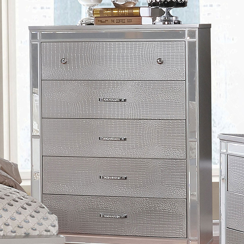 Poignées rondes en chrome de style contemporain avec poignées rondes en chrome et cristaux