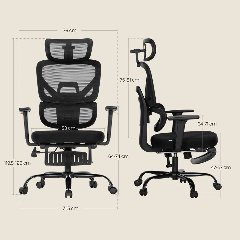 Foam Padding Office Chair, Black