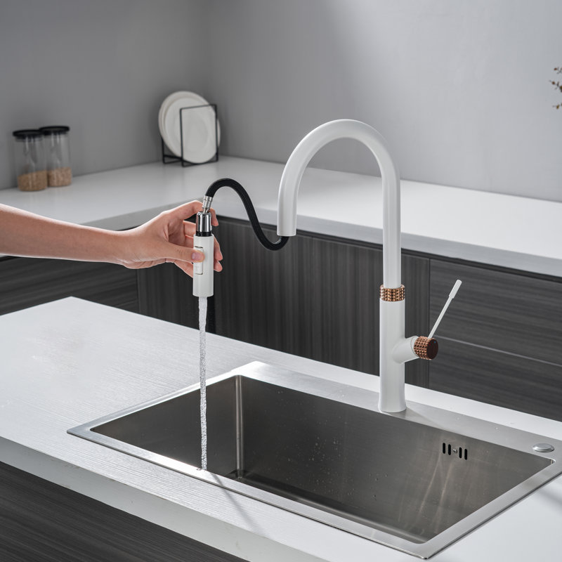 Robinet de cuisine extractible à un trou