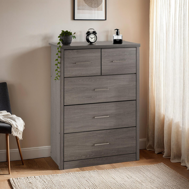 Arka 5 Drawer Chest, Black