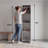 Home Linen Freestanding Tall Cabinet With Single Door And 4 Horizontal Storage Shelves, Cabinet For Bathroom, Bedroom Or Laundry Room, White
