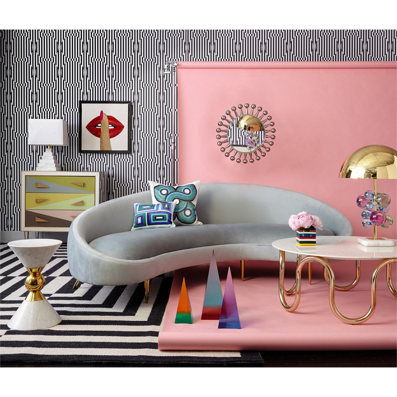 Ether Curved Sofa, Bergamo Azure