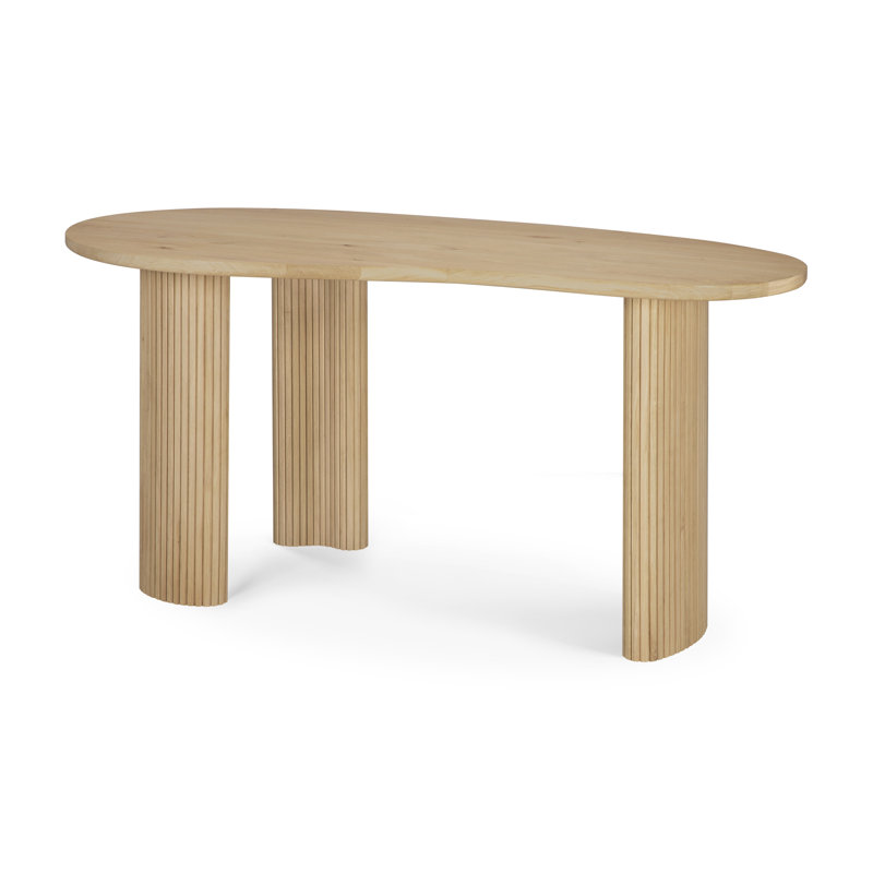 Boomerang Solid Wood Writing Desk, 29.5" H x 63" W x 32.7" D, Varnished Oak