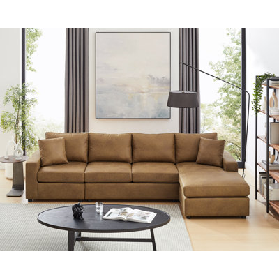 Brookstill 3-Piece L Shaped Faux Leather Sectional -  17 Stories, 8E667C2BF9F441C1931C72A1A21A3D8A
