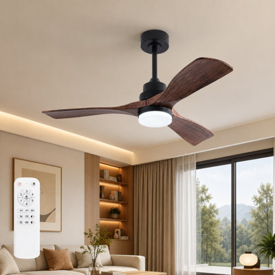 42" 3-Blade LED Standard Ceiling Fan with Remote Control and Light Kit for Living Room