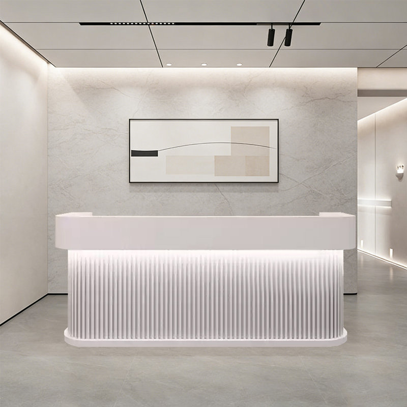 Polyvalent bureau d'ordinateur noir, bureau d'écriture et table de réception - 78,74 po avec effet d'éclairage DEL pour le bureau ou l'utilisation commerciale